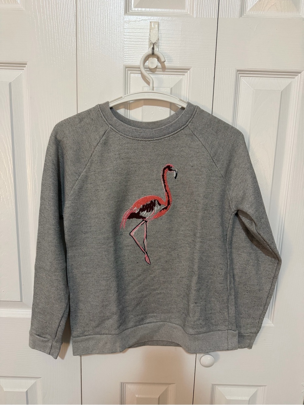 Whistles Flamingo Sweatshirt Grey Marled Size Small - Picture 2 of 4